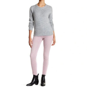 Spanx Cut & Sew Cropped Indigo Knit Leggings Pink Dusty Mauve Shaping Pants S